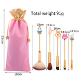 Disney Alice Makeup Brush Set Powder Brushes for Blush, Eyeshadow, Eyeliner, Eyebrows