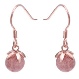 Strawberry Rose Gold Earrings with Pink Crystal
