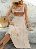 Tied Smocked Tiered Midi Cami Dress
