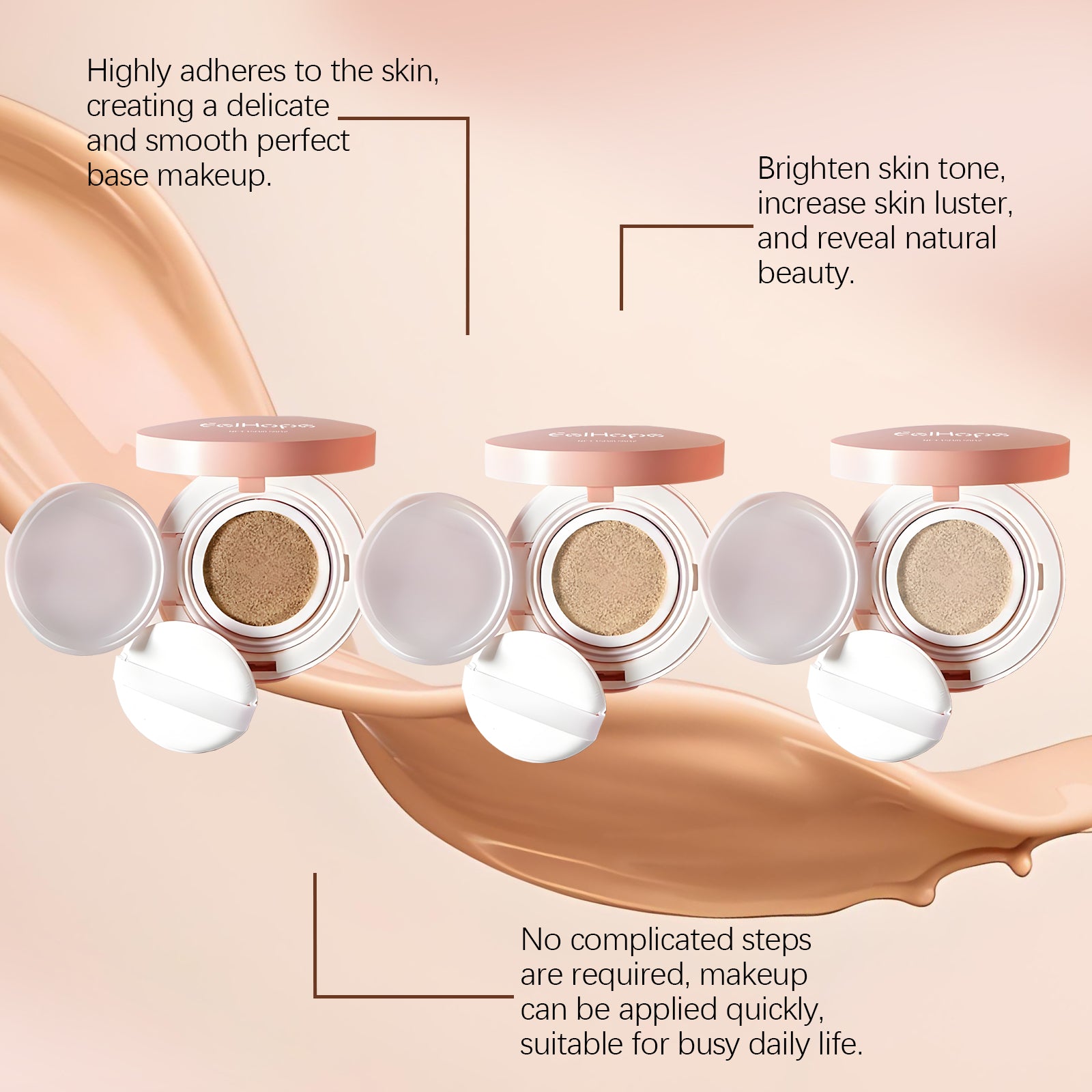 Compact Air Cushion Foundation (Natural Nude) Natural Lightweight Makeup with Cushion