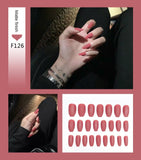 Fake Nails Set Stiletto Coffin Tips Press on Long False Nails with Glue 24 Beautiful Colors