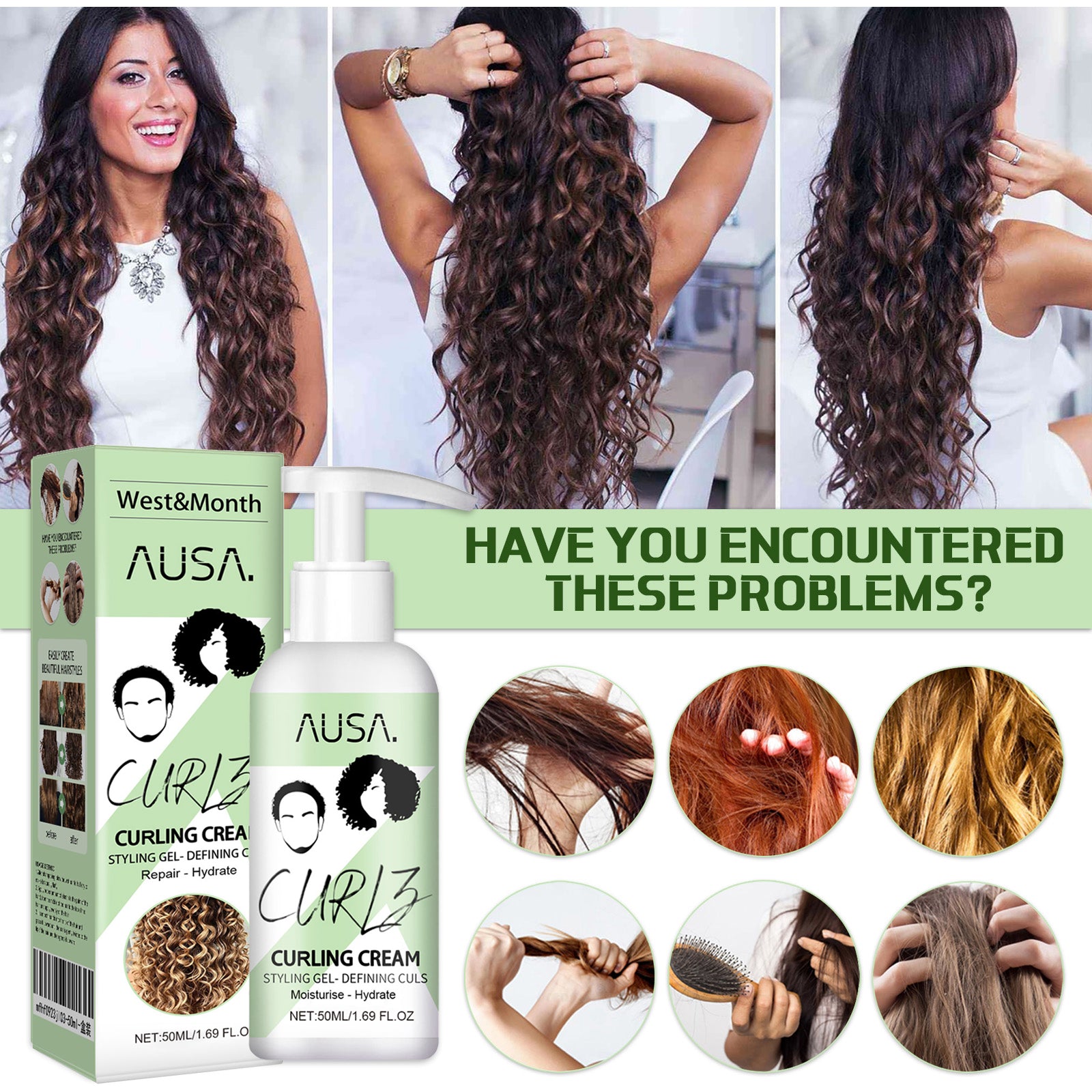 Curly Hair Styling Cream, Moisturizing Curly Hair Styling Fluffy Strong Hair Keratin Smoothing Frizz