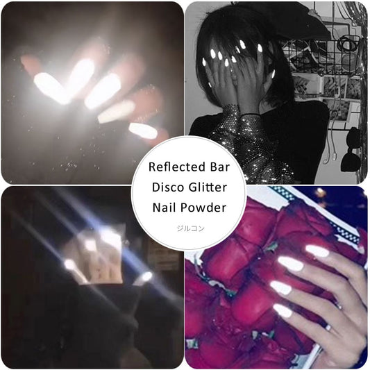 Reflective Nail Powder Shiny Dust Glow In The Dark Sparkling Pigment Fluorescent Nail Art