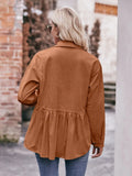 Mandy Autumn Collared Neck Loose Fit Button Down Top