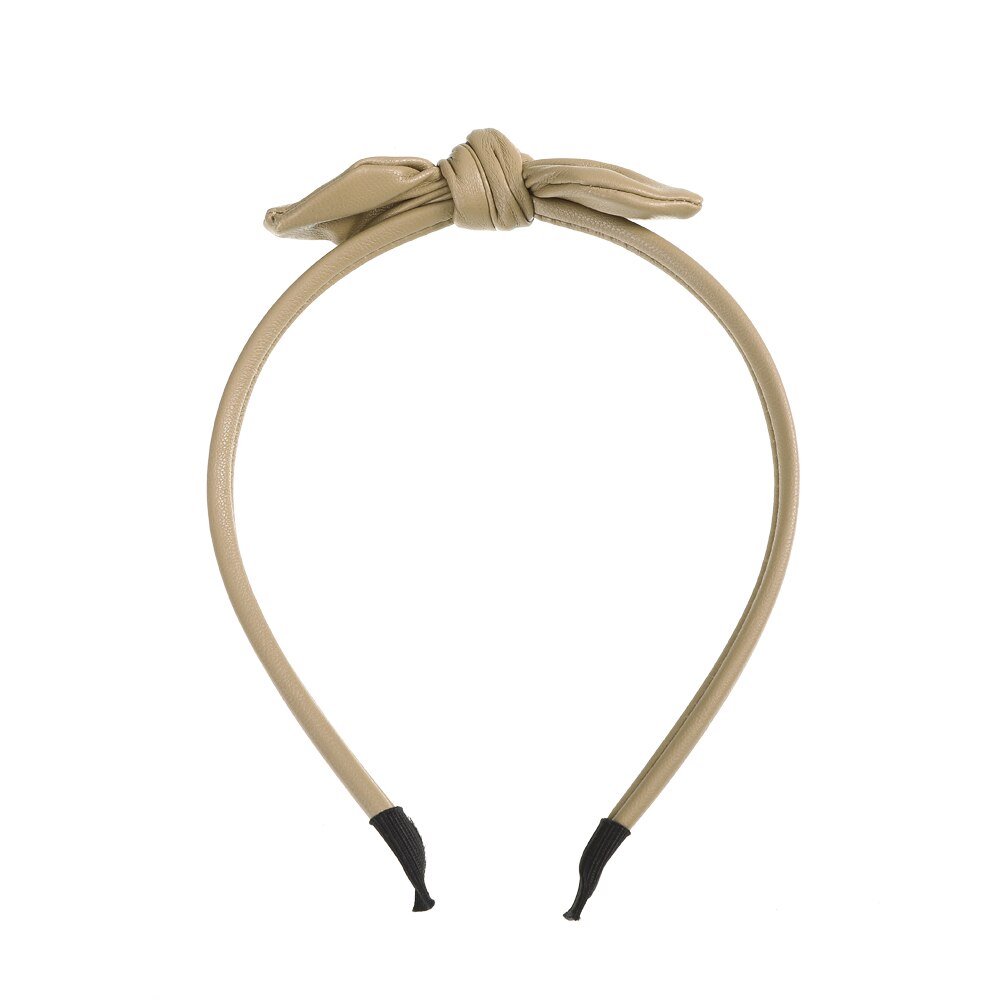Leather Bow Small Headband
