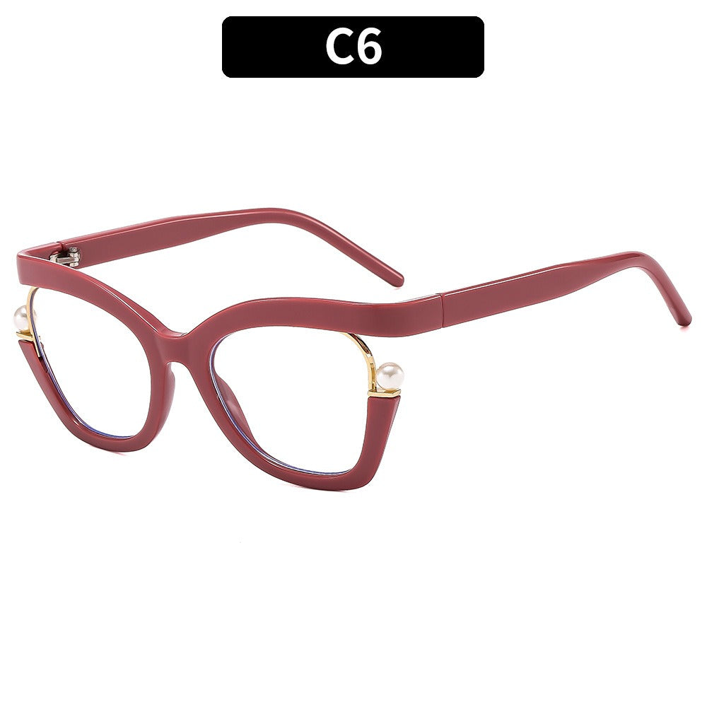 Anti-blue Light Women's Thick Pearl Glasses