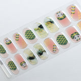 Gel Nail Art Patches Semi-Cured UV Light Nail Stickers Waterproof 16 Patch Sets with Many Designs Halloween Christmas Nail Art