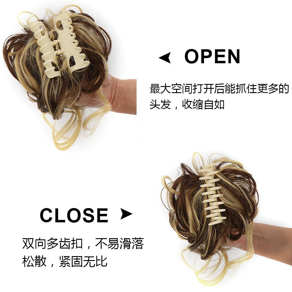 Messy Curly Hair Bun Clip Hair Extensions Claw Clip