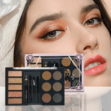 Eyeshadow and Eyebrow Powder Palette with Tools