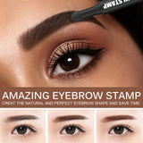 Easy Eyebrow Pencil Stamp with Shaping Tools, Moisturizing and Waterproof With Eyebrow Cards and Brush