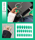Fake Nails Set Stiletto Coffin Tips Press on Long False Nails with Glue 24 Beautiful Colors