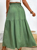 Frill High Slit Long Flowy Skirt