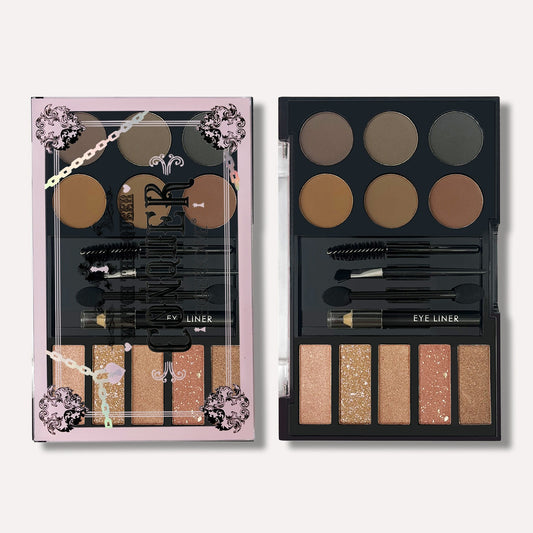 Eyeshadow and Eyebrow Powder Palette with Tools