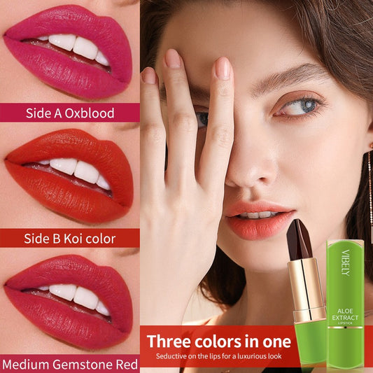 Color Changing 3-color Plumping Lipstick for Richness, Moisturizing, and Non-smearing Vibrant Color