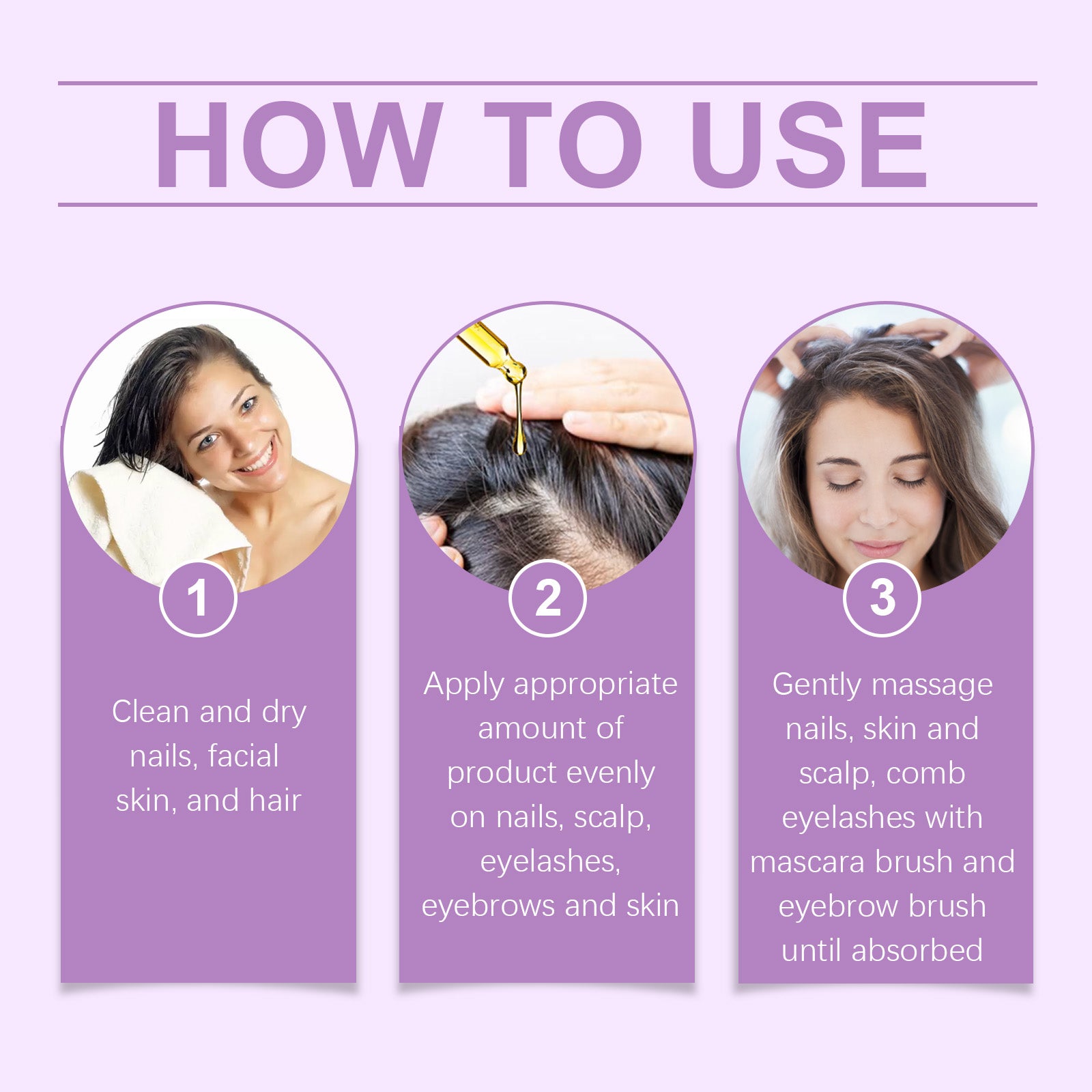 Black Castor Oil Serum with Brushes, Eyebrows, Eyelashes, Soft Shine Multi-Effect Natural Hair Care Essential Oil