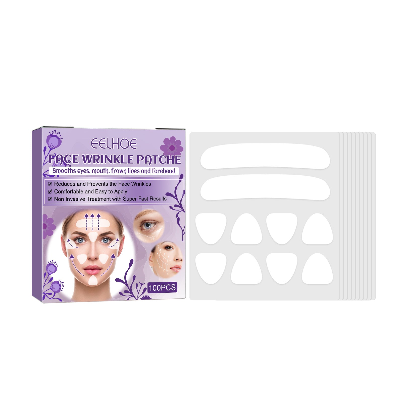 Facial Wrinkle Anti-aging Mask Patches, Lifts Facial Skin Tightens Mouth Line 100 Patches
