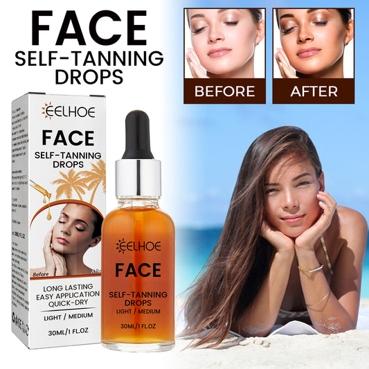 Face Self-Tanning Drops, Natural Bronzer Moisturizing Skin