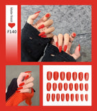 Fake Nails Set Stiletto Coffin Tips Press on Long False Nails with Glue 24 Beautiful Colors