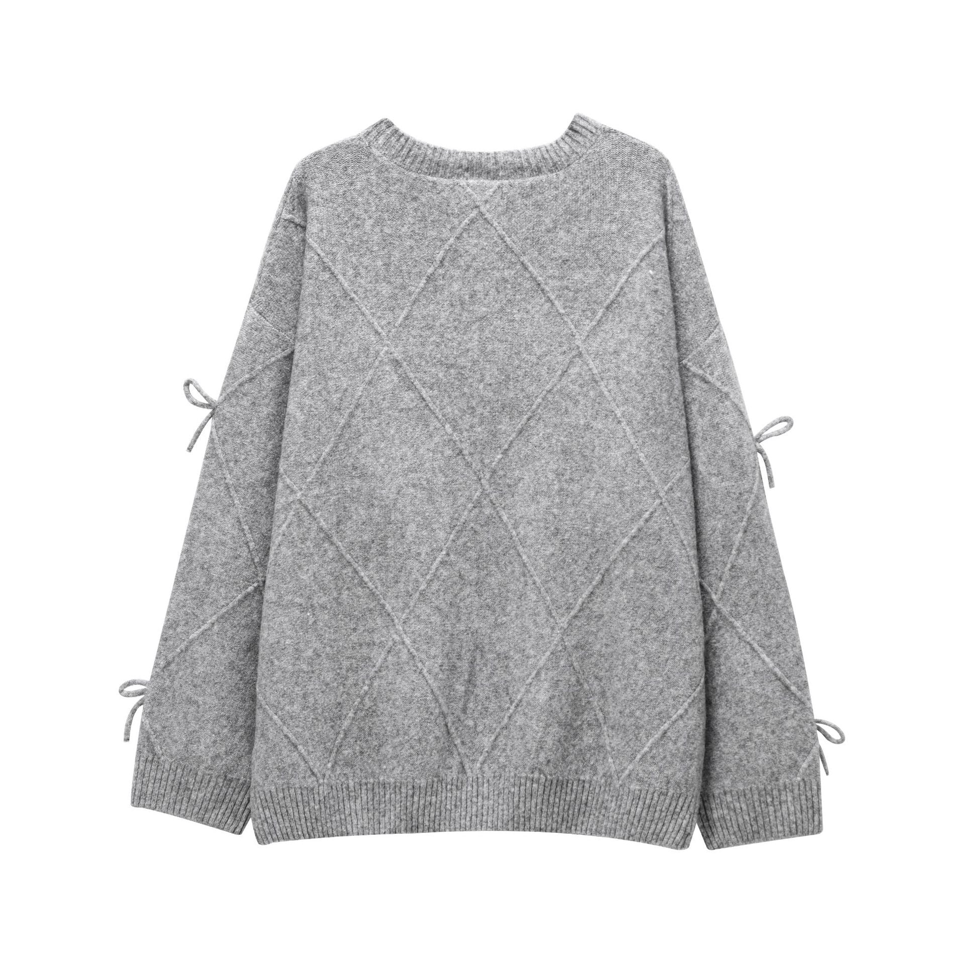 Sweet Round Neck Bow Knitted Sweater