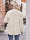 Mandy Autumn Collared Neck Loose Fit Button Down Top