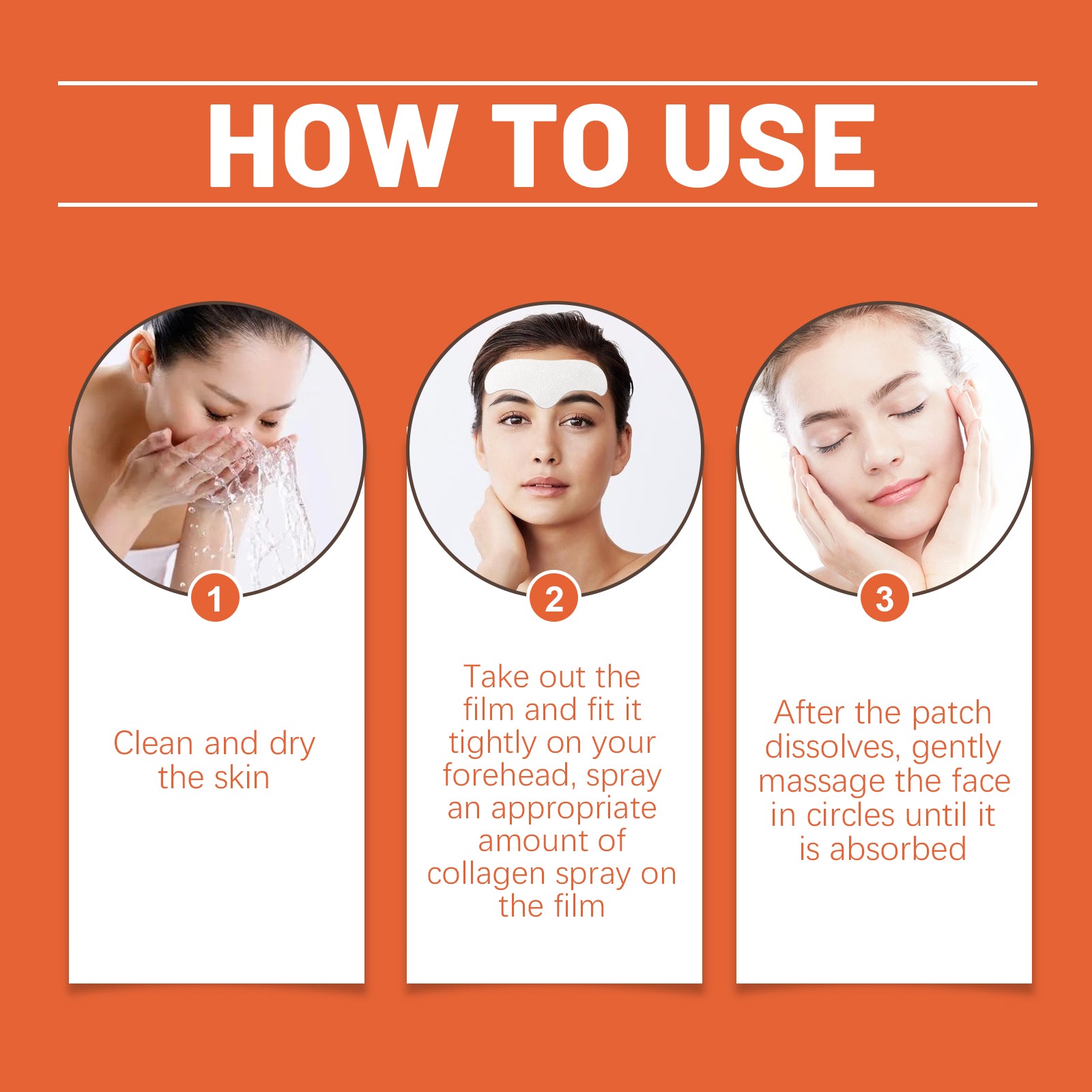 Hydrolyzed Collagen Patch, Moisturizing, Firming and Lifting Forehead Patch