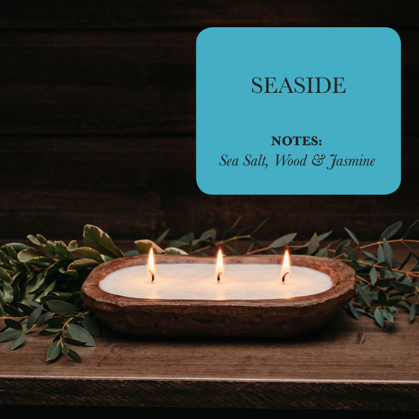 3-Wick Dough Bowl Natural Soy Candle - "Seaside" [TLC Candle Co.] *Made in USA*