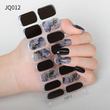 Gel Nail Art Patches Semi-Cured UV Light Nail Stickers Waterproof 16 Patch Sets with Many Designs Halloween Christmas Nail Art