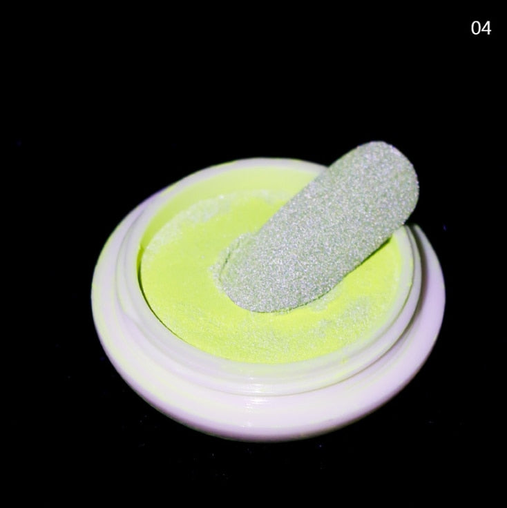 Reflective Nail Powder Shiny Dust Glow In The Dark Sparkling Pigment Fluorescent Nail Art