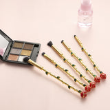 Gold Rose Makeup Brush Set 5 PCS Beauty and the Beast Valentine's Gift