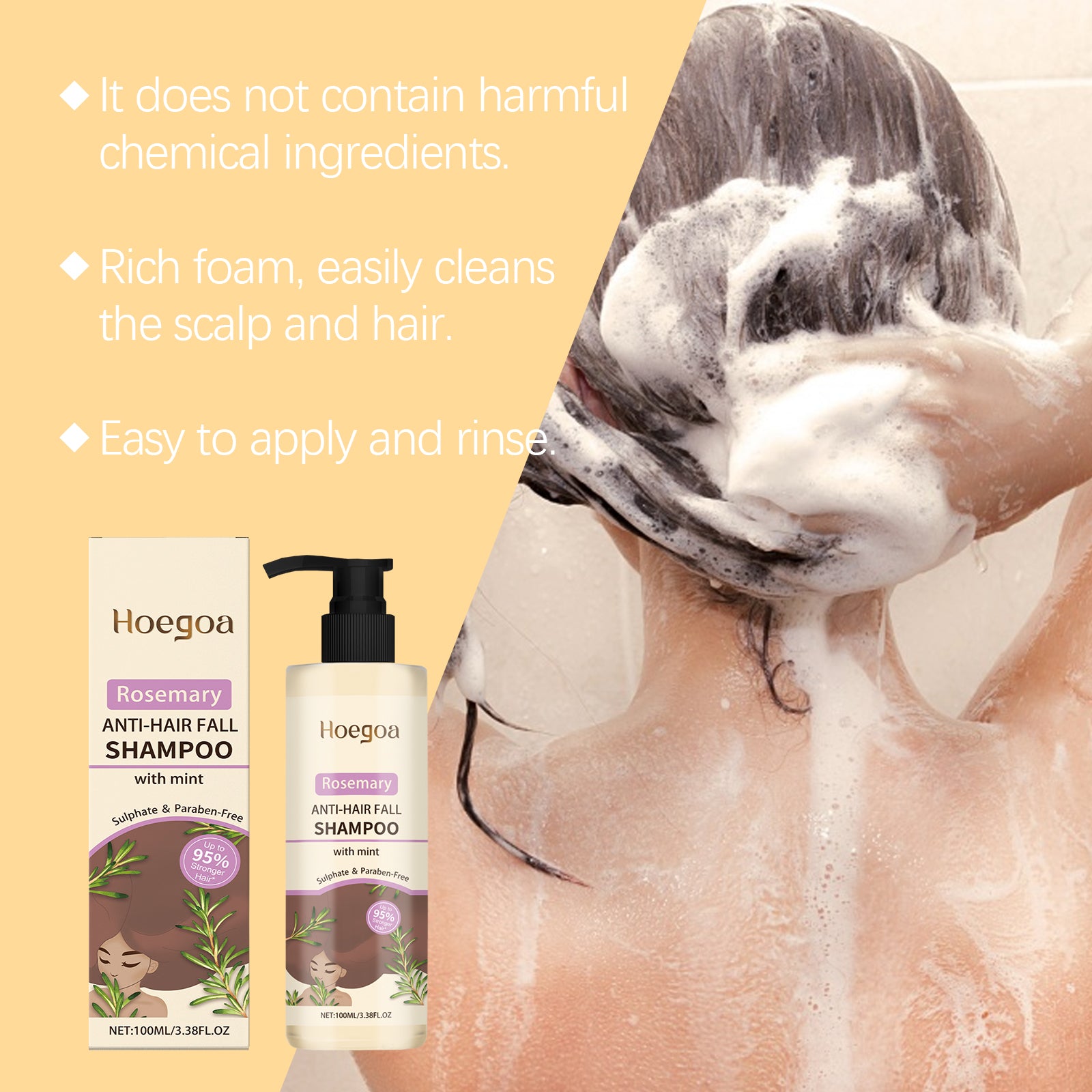 Rosemary Shampoo Cleans And Strengthens Hair Gentle Smoothing Hair Care