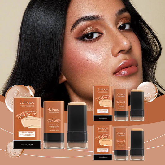 Concealer Foundation Stick Double Ended with Sponge Natural Lightweight Radiance Moisturizing Foundation Stick