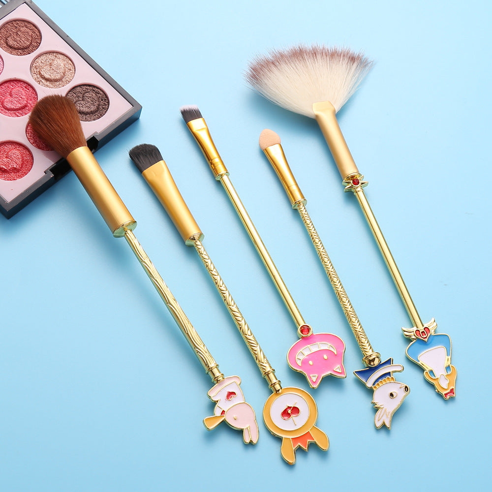 Disney Alice Makeup Brush Set Powder Brushes for Blush, Eyeshadow, Eyeliner, Eyebrows
