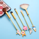 Disney Alice Makeup Brush Set Powder Brushes for Blush, Eyeshadow, Eyeliner, Eyebrows