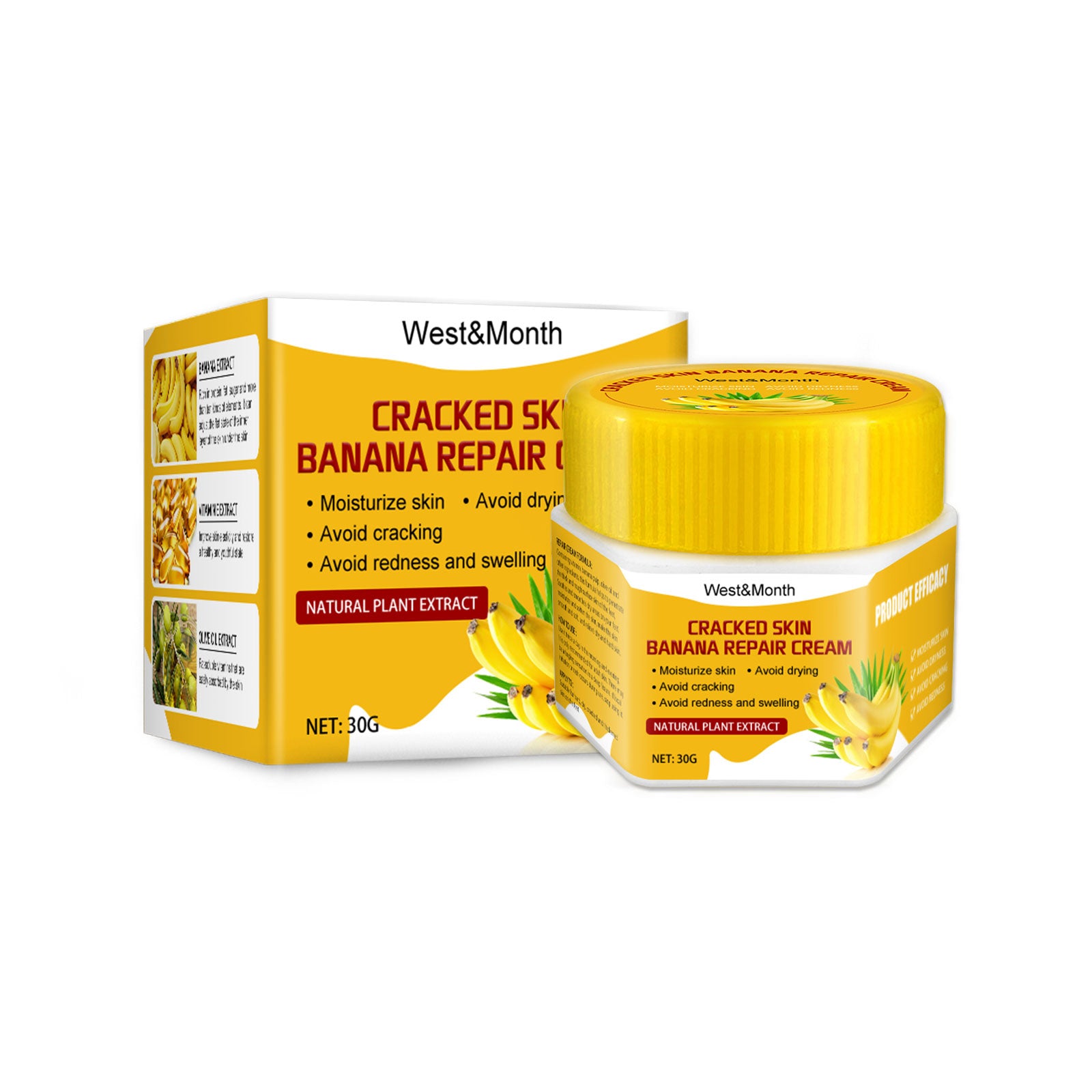 Cracked Skin Banana Foot Repair Cream, Nourishing And Moisturizing Foot Repair Cream