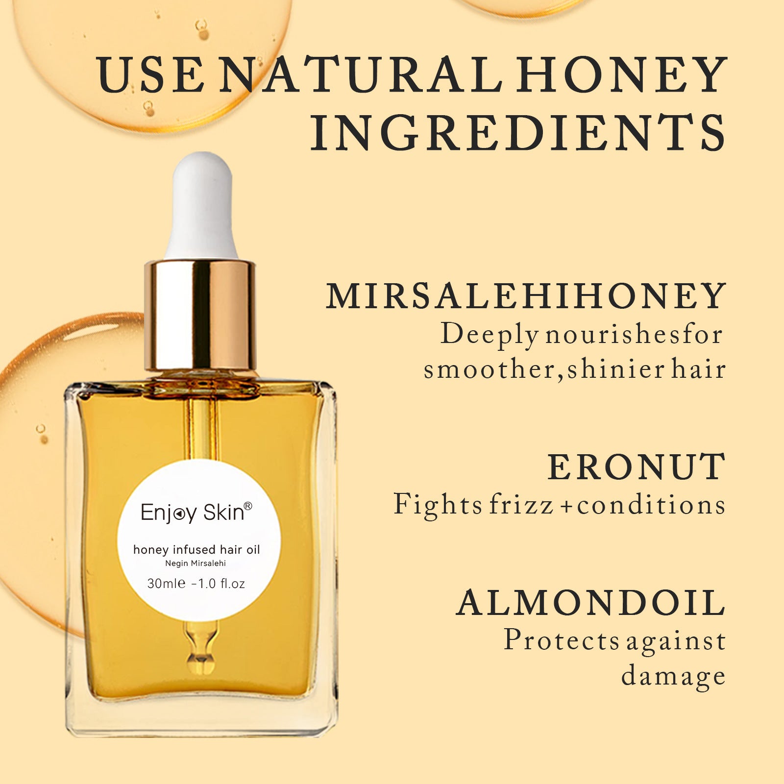 Honey Hair Oil For Straight Hair Repair Moisturizing Hair Serum