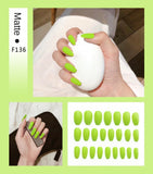 Fake Nails Set Stiletto Coffin Tips Press on Long False Nails with Glue 24 Beautiful Colors