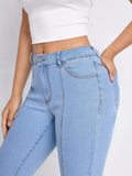 Skinny Stripe Jeans with Pockets