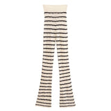 Striped Crochet Long Sleeve Top and Pants Set