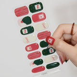 Gel Nail Art Patches Semi-Cured UV Light Nail Stickers Waterproof 16 Patch Sets with Many Designs Halloween Christmas Nail Art