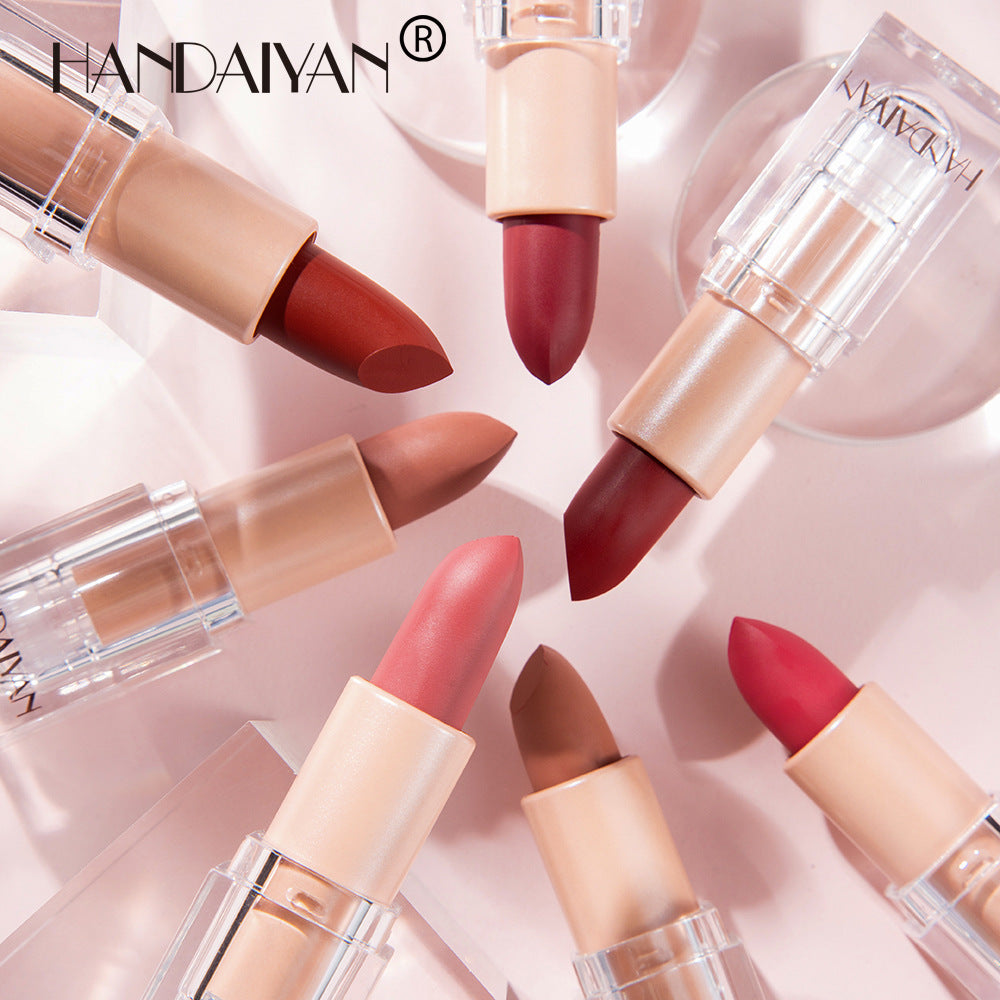 Silky Ice Cube Matte Lipstick 12 Color Lipstick Nude Long Lasting Colors