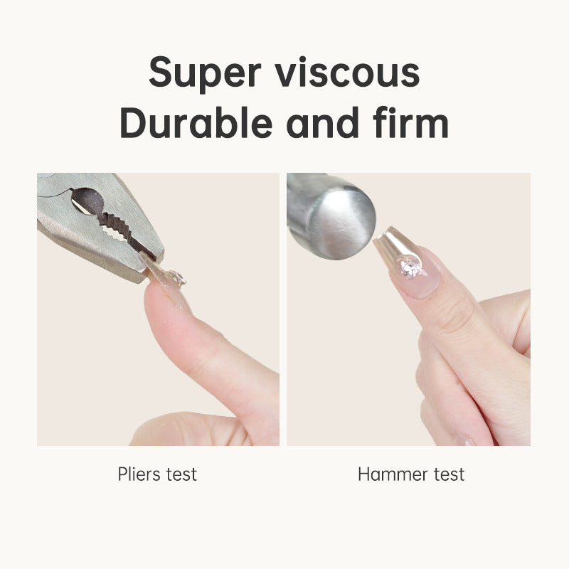 Solid Patch Nail Glue Kit - High Capacity, Ultra Strong Adhesion, Long-lasting, Safe for Natural Nails, Easy to Remove