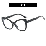 Color Block Anti Blue Light Cat Eye Glasses