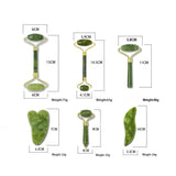 Jade Scraping Plate Roller Massage Stick Zinc Alloy Flower Stand Double Head Rollers