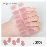 Gel Nail Art Patches Semi-Cured UV Light Nail Stickers Waterproof 16 Patch Sets with Many Designs Halloween Christmas Nail Art