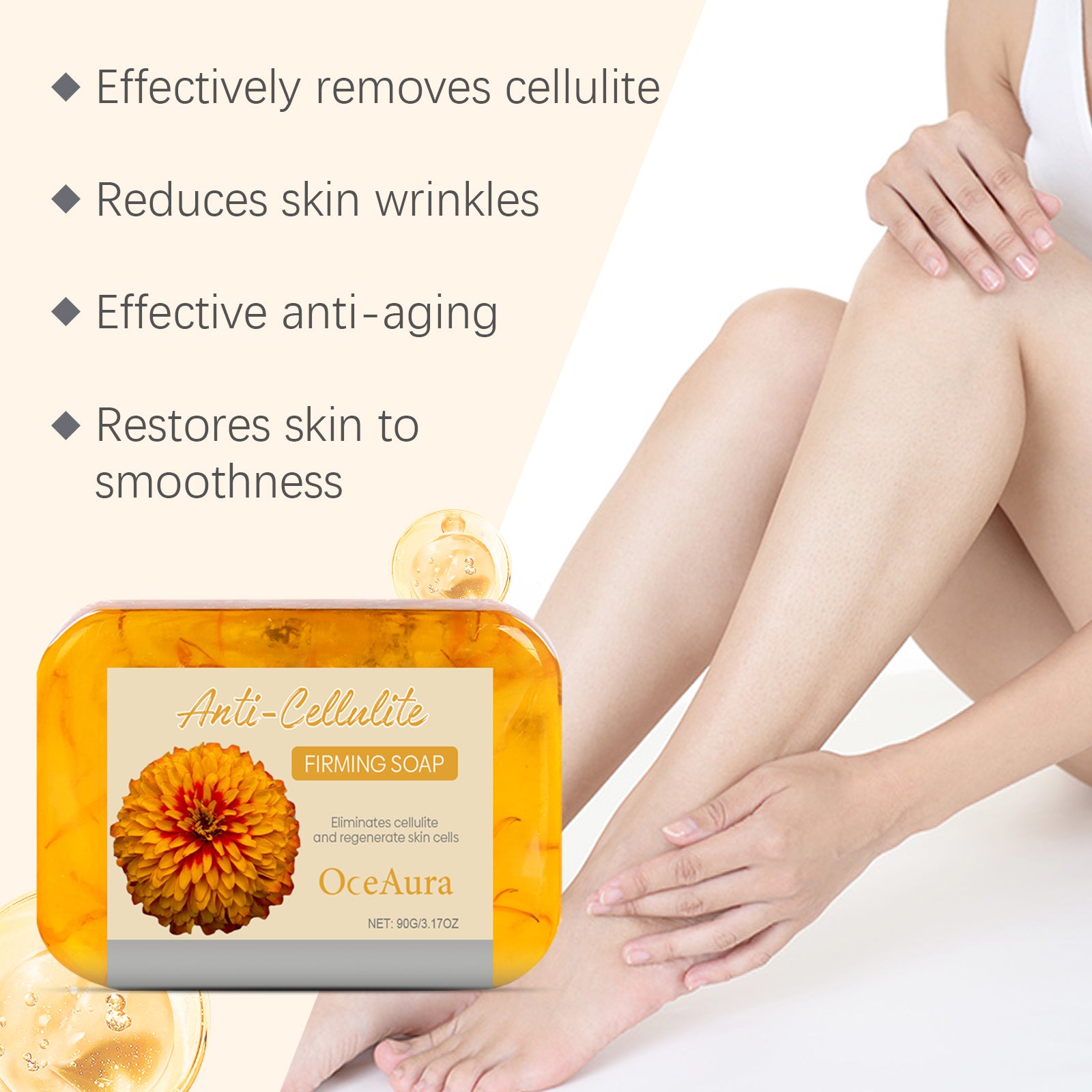 Anti Cellulite Bath Soap Bar Anti Aging Body Cleansing Moisturizing Soft And Smooth Skin