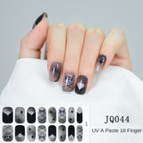 Gel Nail Art Patches Semi-Cured UV Light Nail Stickers Waterproof 16 Patch Sets with Many Designs Halloween Christmas Nail Art