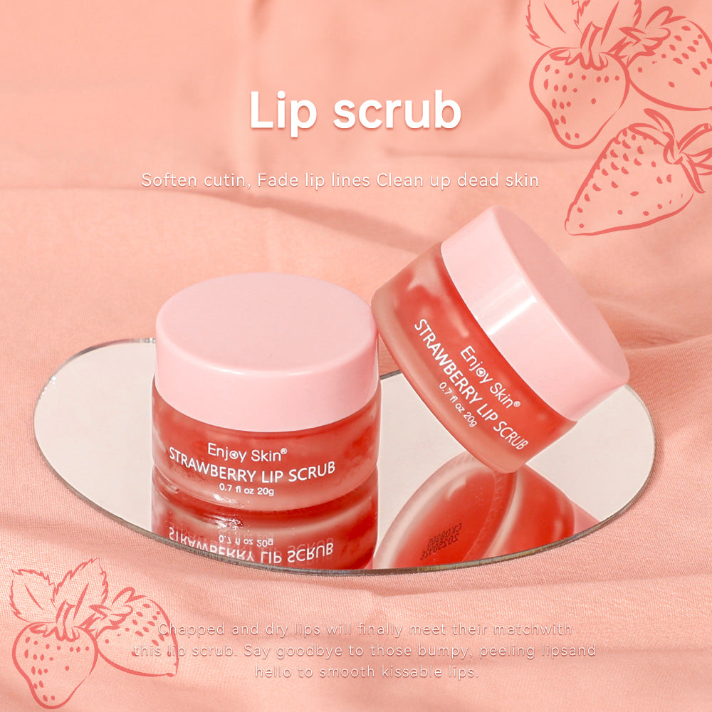 Strawberry Lip Scrub Vegan Exfoliating Sugar Pink Lip Scrub