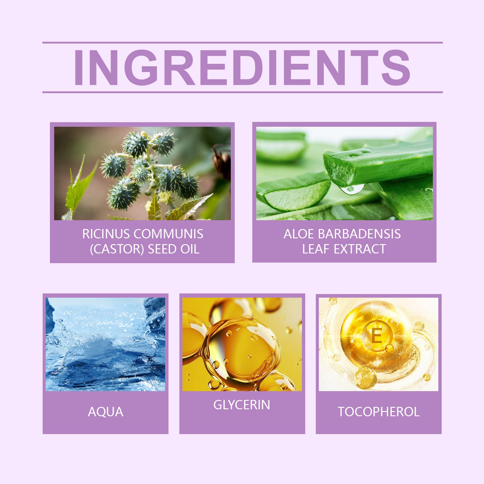 Black Castor Oil Serum with Brushes, Eyebrows, Eyelashes, Soft Shine Multi-Effect Natural Hair Care Essential Oil