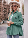 Mandy Autumn Collared Neck Loose Fit Button Down Top