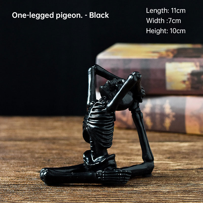 Skeleton Yoga Figurine Decoration Ornaments Skull Small Halloween Decorations